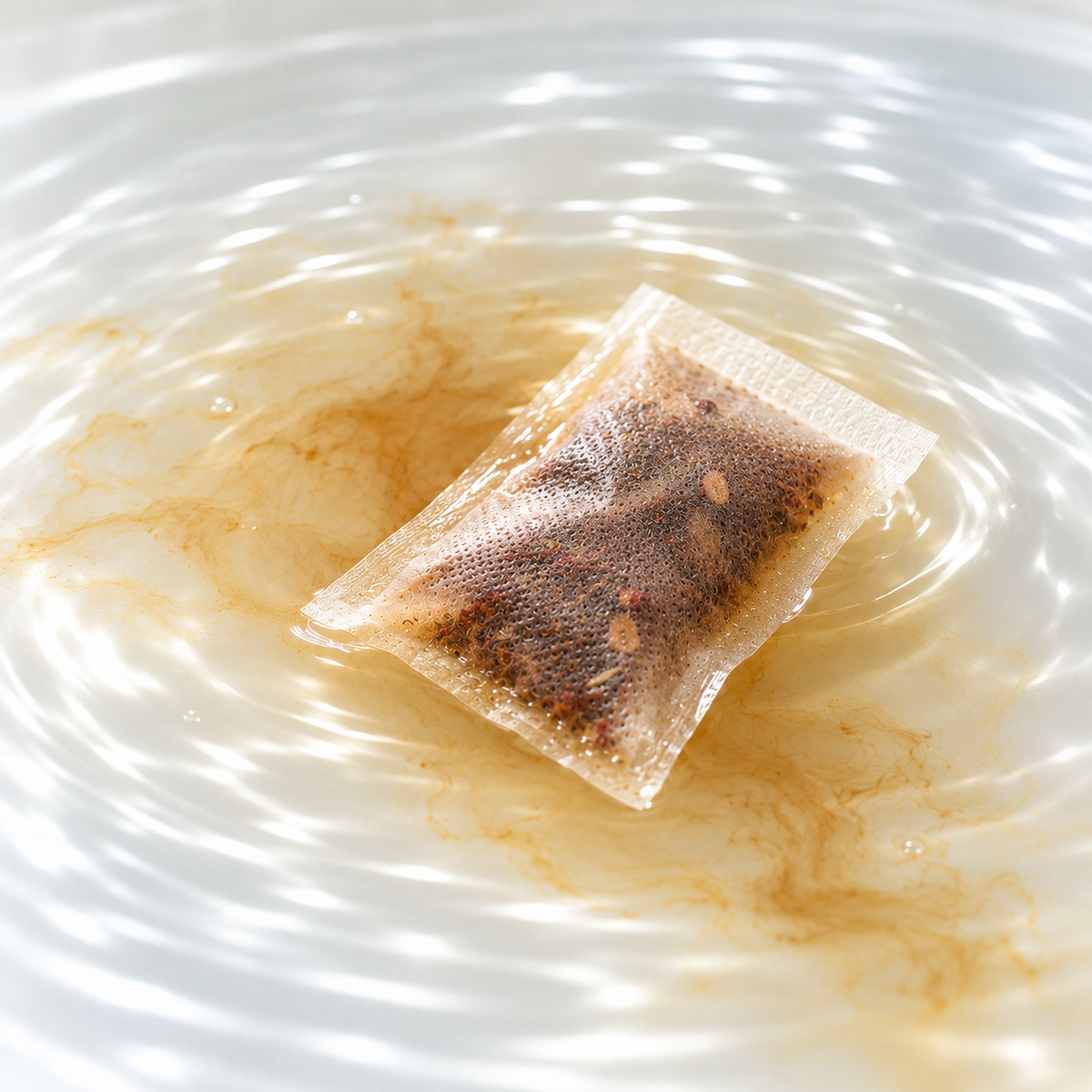 湯に色がにじむAME no MORIのサシェ